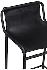 Meridian Furniture Dax Contemporary Black Faux Leather Counter Stool with Iron Frame