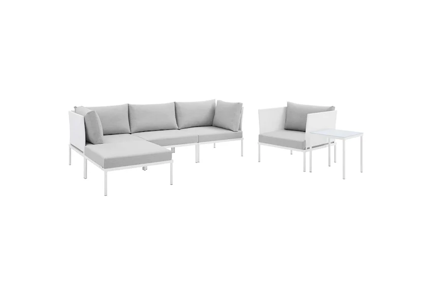Harmony Outdoor 6-Piece Aluminum Seating Set by Modway at Value City Furniture