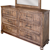 International Furniture Direct Villa Hermosa Bedroom Collection 6-Drawer Bedroom Dresser