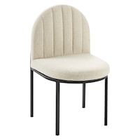 Channel Tufted Upholstered Fabric Dining Side Chair