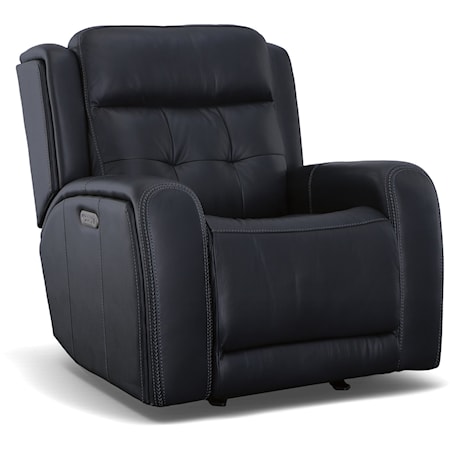 Transitional Power Glider Recliner with Power Headrest and USB Port