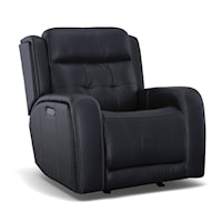Transitional Power Glider Recliner with Power Headrest and USB Port