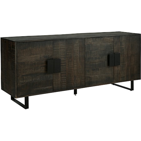 Contemporary 4-Door TV Stand/Accent Cabinet