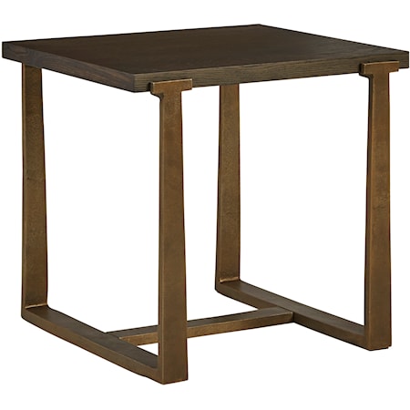 Contemporary Wood/Metal End Table