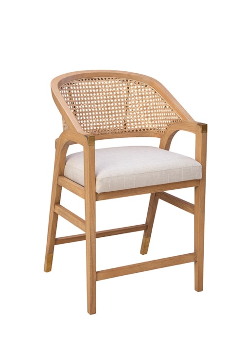 Coastal Counter Stool with Cane Back