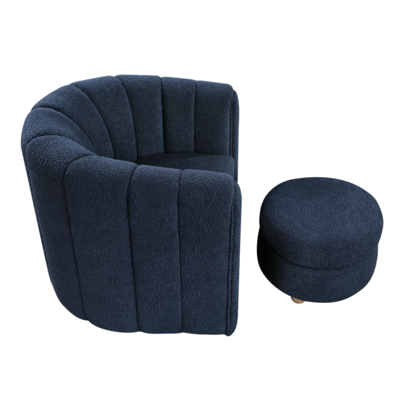 Homelegance Hasley Swivel Chair with Ottoman