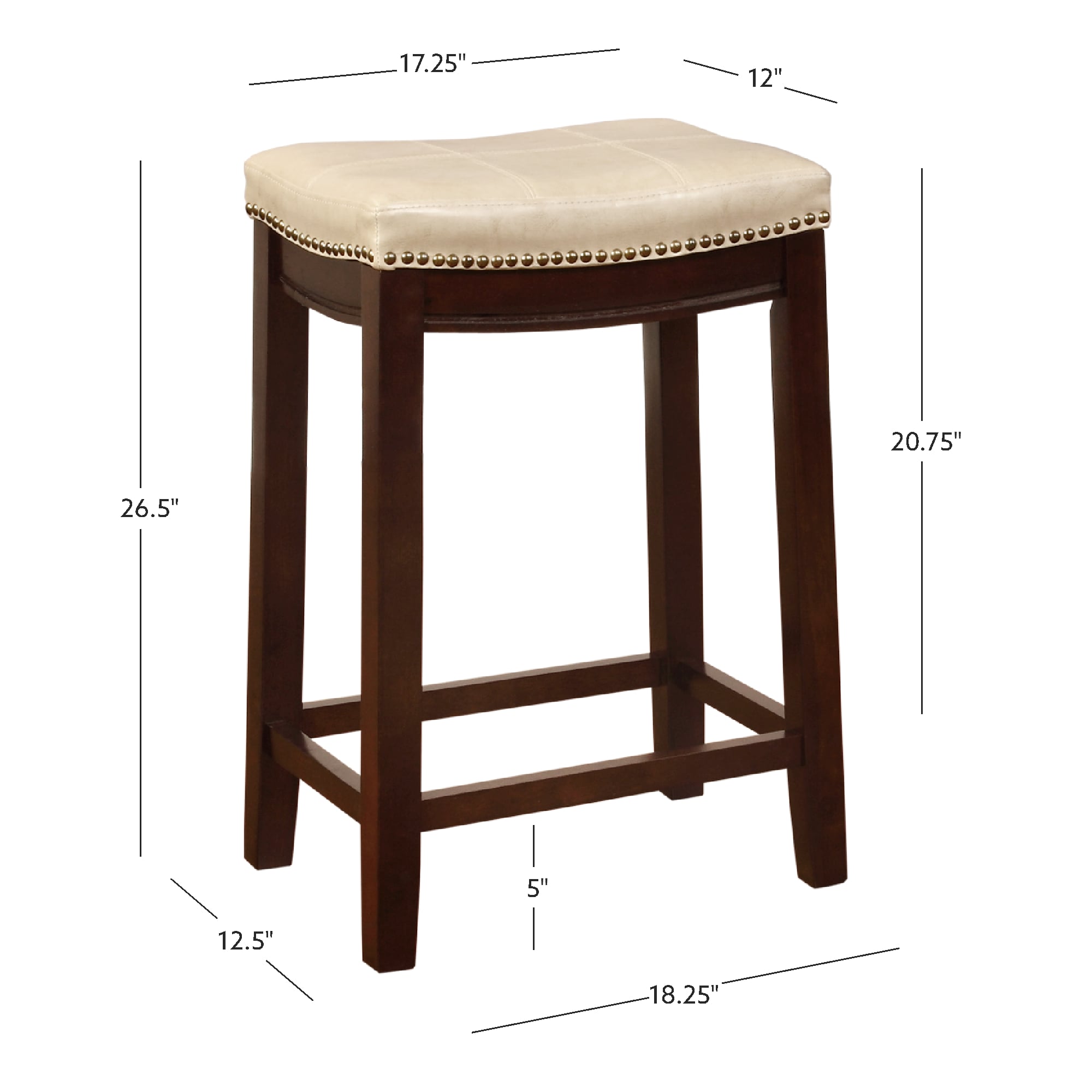 Linon Claridge Upholstered Counter Stool