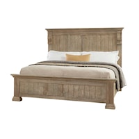 Rustic King Solid Wood Panel Bed