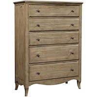 Traditional 5-Drawer Bedroom Chest with Pullout Valet Rods