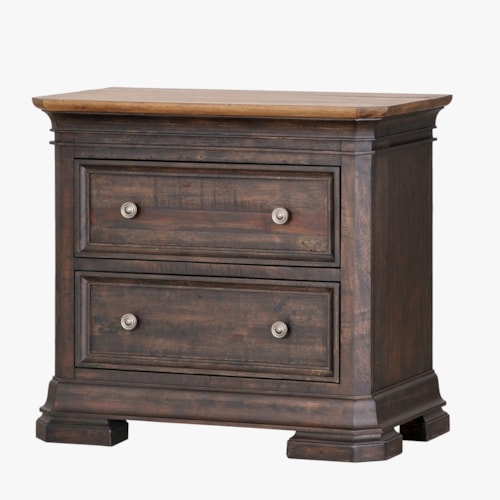 Transitional 2-Drawer Nightstand with Cord Management