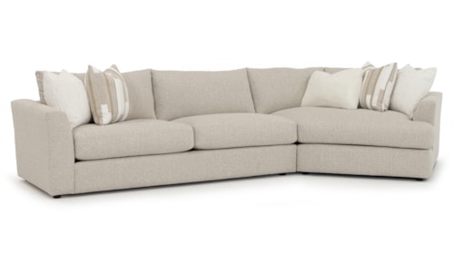 Transitional Sectional Sofa with Accent Pillows
