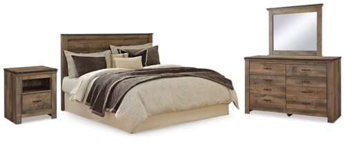 King/California King Panel Headboard, Dresser, Mirror And Nightstand