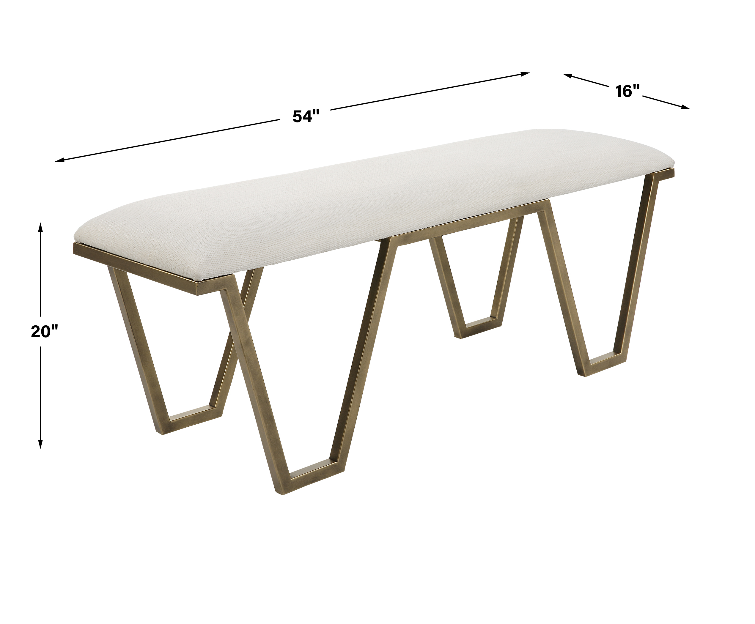 Uttermost Farrah Farrah Geometric Bench