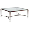 Artistica Artistica Metal Sangiovese Square Cocktail Table with Glass Top