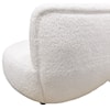 Diamond Sofa Furniture Simone Curved Sofa in White Faux Sheepskin