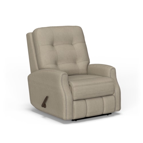 Button Tufted Manual Recliner with Nailheads
