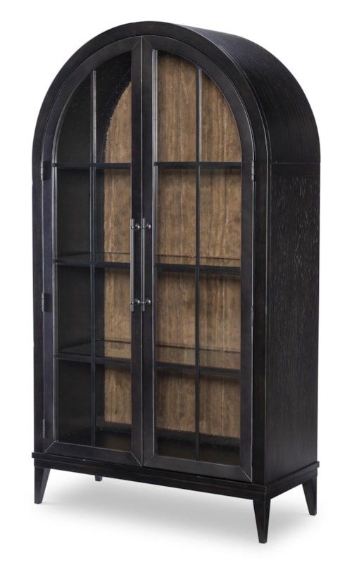Rustic 2-Drawer Display Cabinet with 4 Shelves