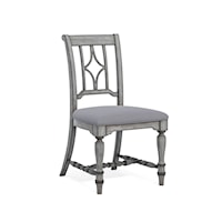 Relaxed Vintage Dining Side Chair with Upholstered Seat