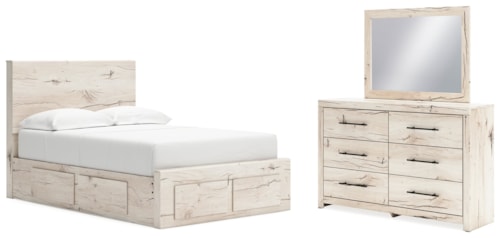 Full Panel Storage Bed, Dresser And Mirror
