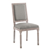 Vintage French Upholstered Fabric Dining Side Chair