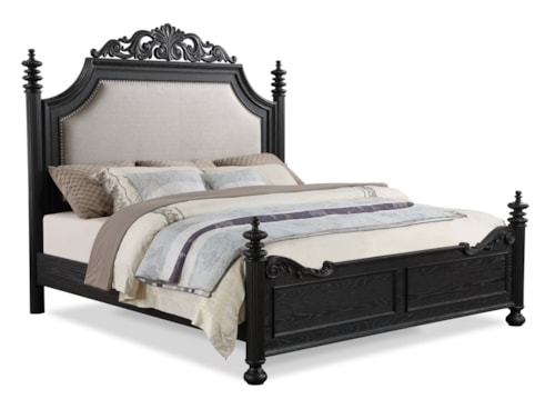 Kingsbury Traditional Upholstered Queen Arched Bed