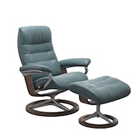 Large Opal Signature Recliner & Ottoman