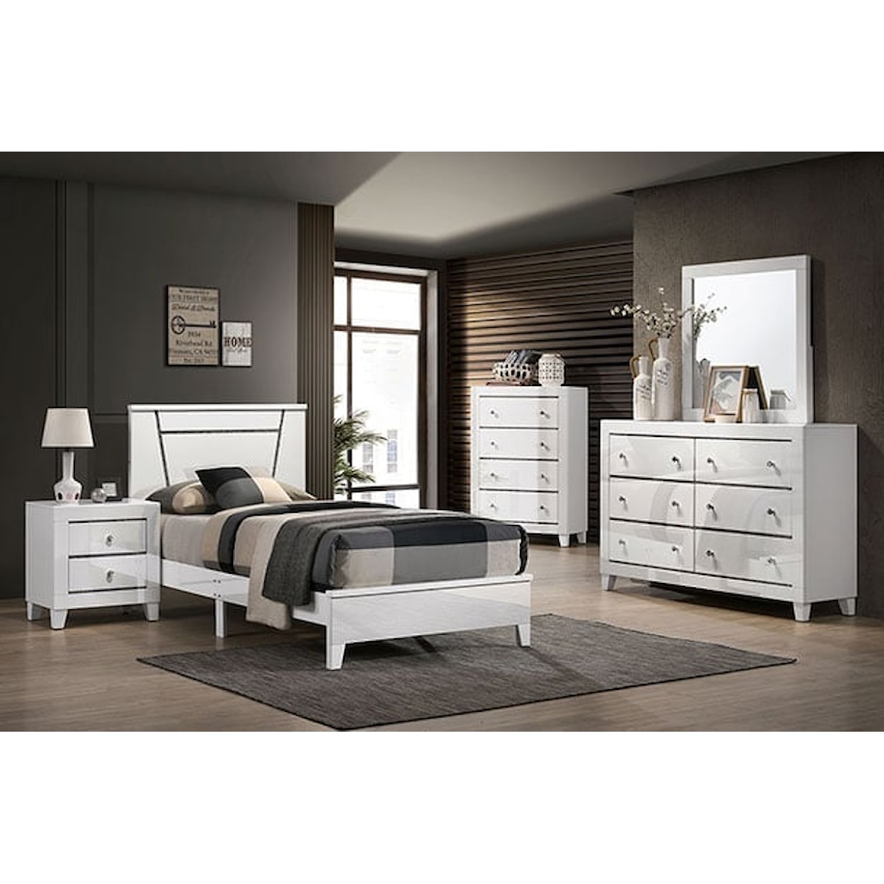 Furniture of America Magdeburg Twin Youth Bedroom Group