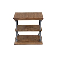 Industrial Larson Chairside Table with Open Shelving