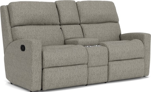 Contemporary Reclining Loveseat with Console