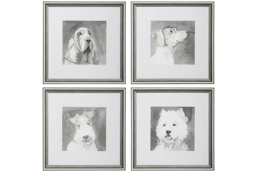 Modern Dogs Modern Dogs Framed Prints, S/4 by Uttermost at Esprit Decor Home Furnishings