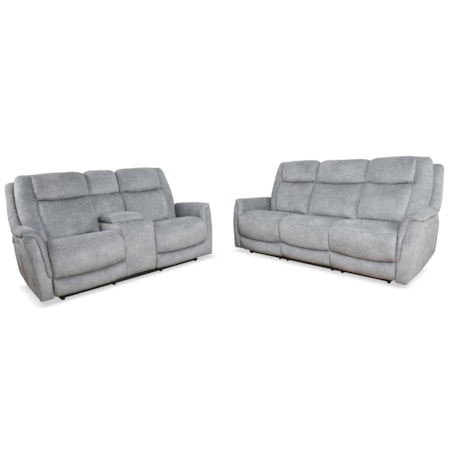 Power Reclining Sofa and Loveseat Set