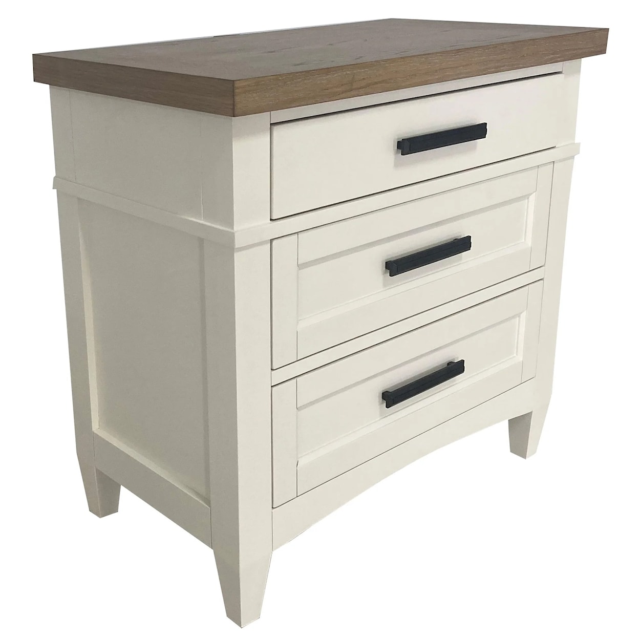 Parker House Americana Modern 3 Drawer Nightstand with charging station