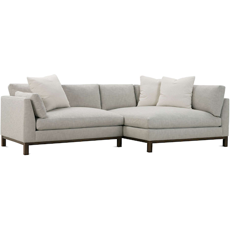 Contemporary 2-Piece Sectional Sofa with Bench Cushioning