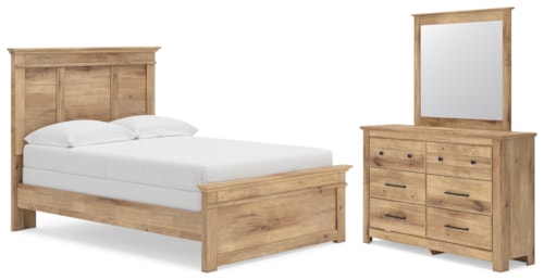 Full Panel Bed, Dresser And Mirror