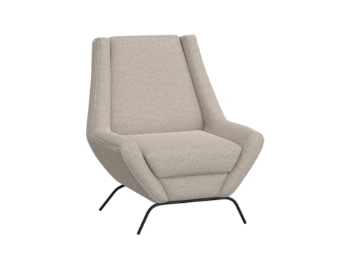 Contemporary Upholstered Accent Chair with Metal Base