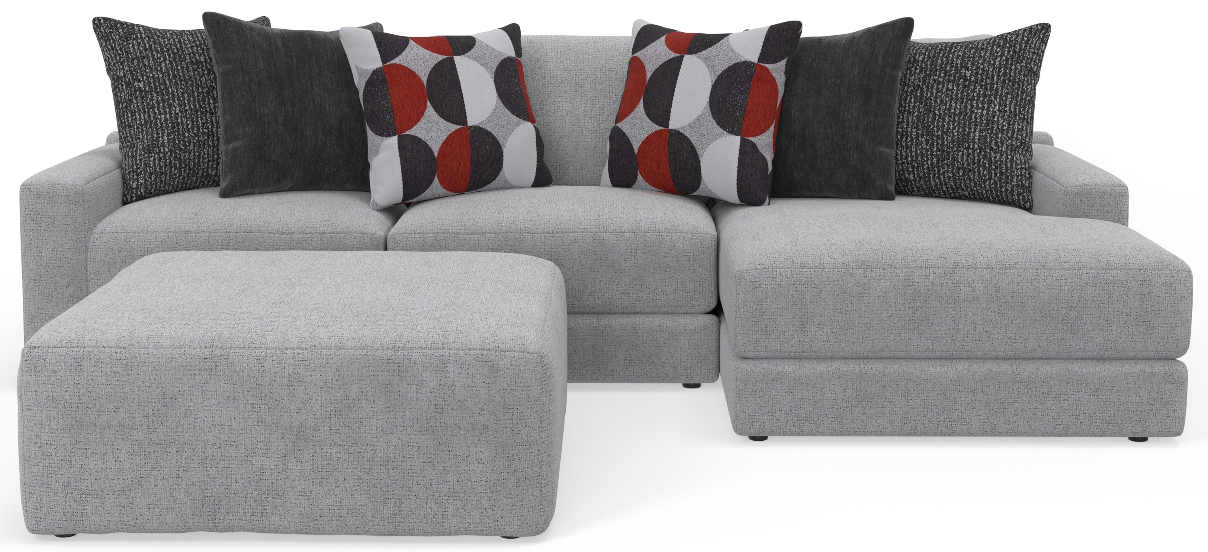 Jackson Furniture Arlo 3-Piece Sectional Sofa with Cocktail Ottoman