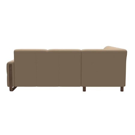 4-Seater Sectional Sofa with Wood Arms