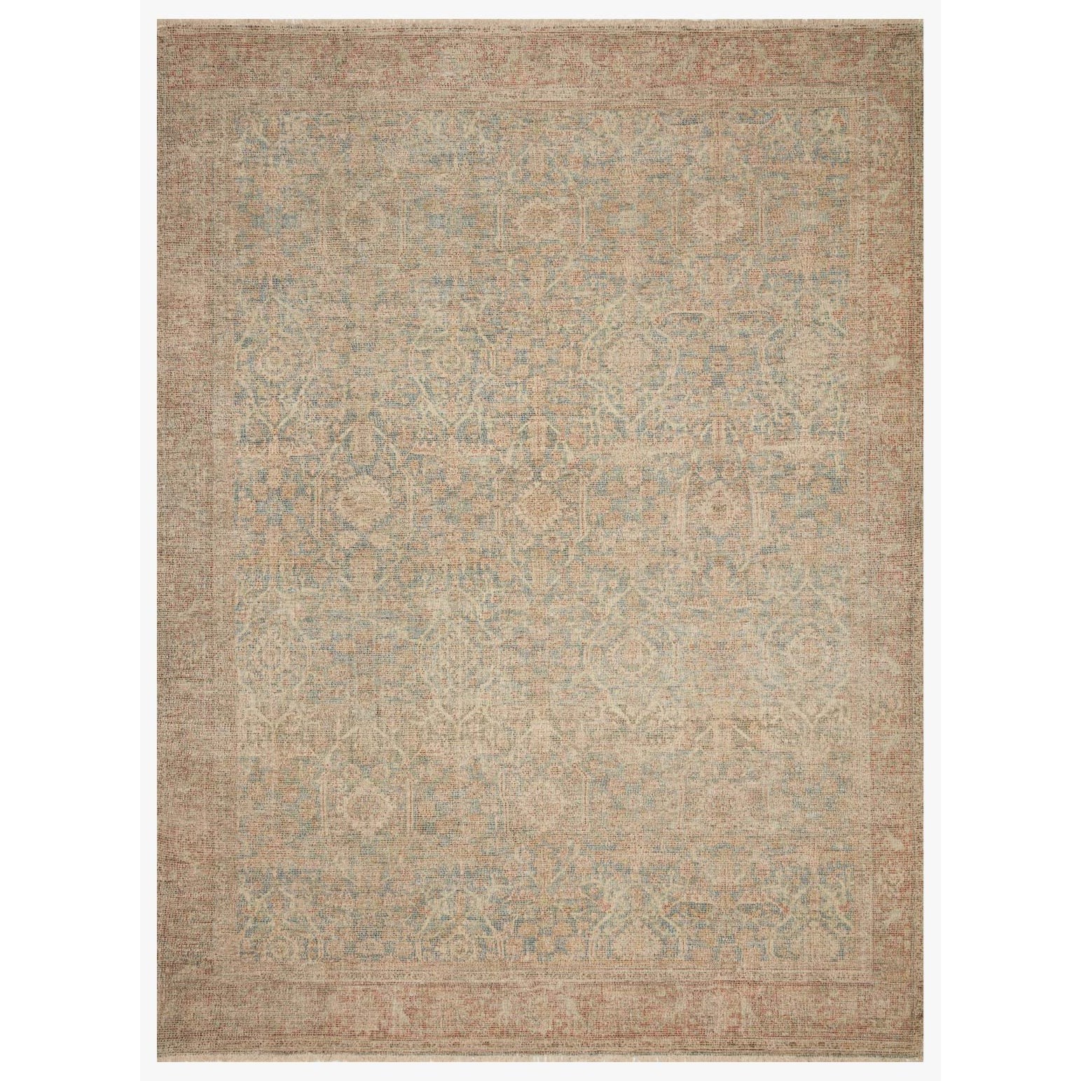 Loloi Rugs Priya 5'0" x 7'6" Denim / Rust Rug