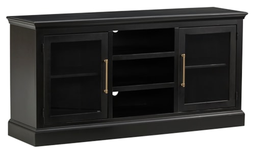 Traditional 66" Console with 2 Doors and Wire Management