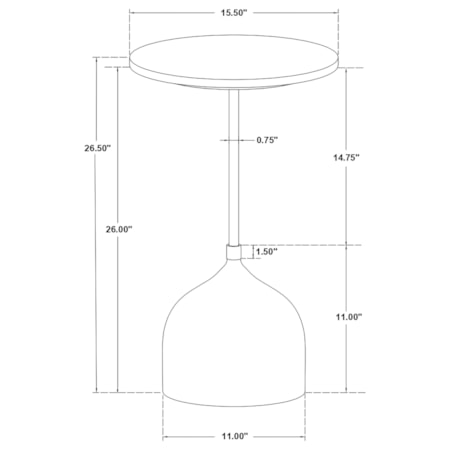 Colima Wood Top Accent Side Table Peach