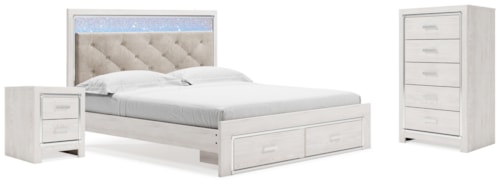 King Storage Bed, Chest And Nightstand