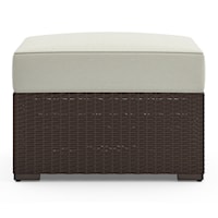 Contemporary Outdoor Ottoman with Stain and Fade Resistant Cushion