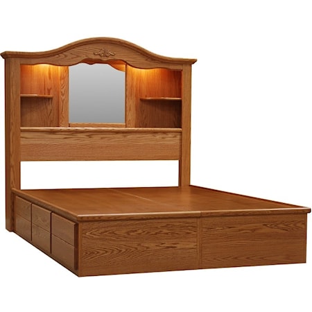 King Bookcase Storage Bed