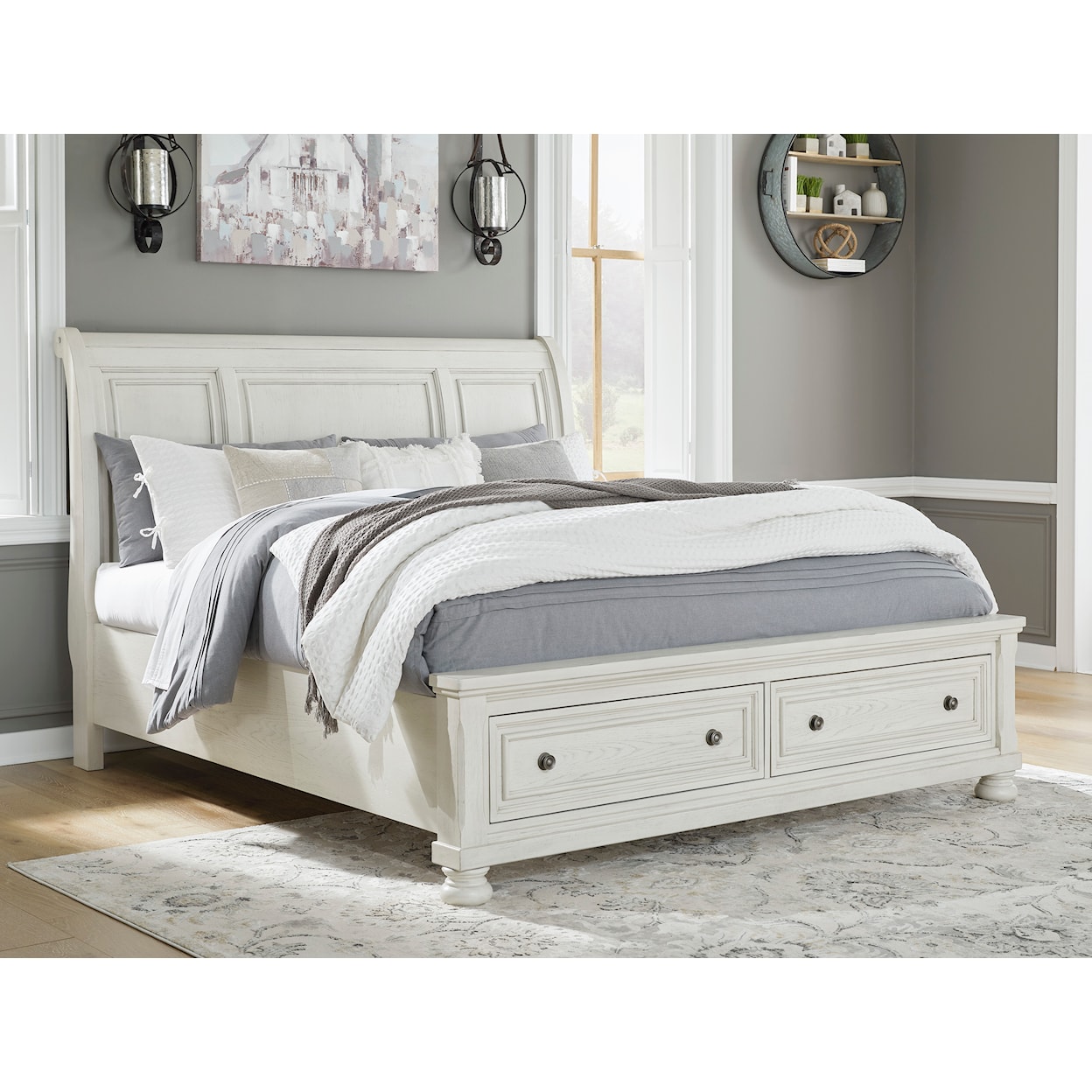 Benchcraft Robbinsdale King Sleigh Bed with Storage