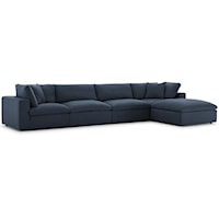 Down Filled Overstuffed 5 Piece Sectional Sofa Set