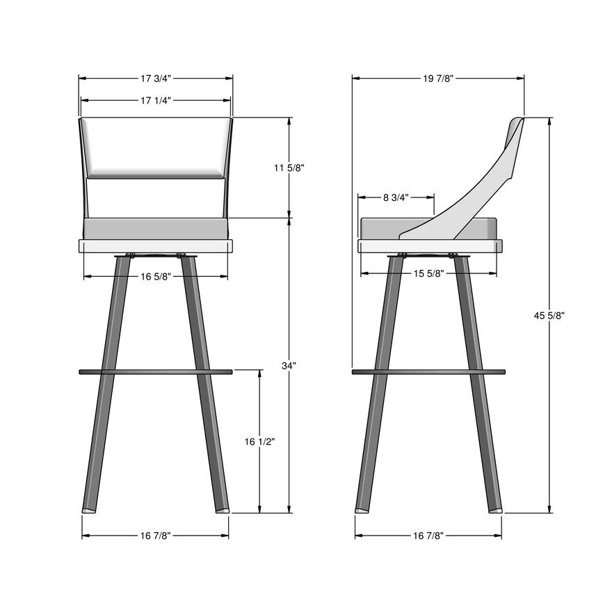 Amisco Fame Upholstered Spectator Height Swivel Stool