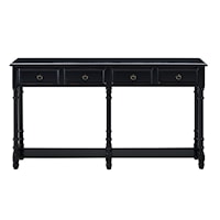 Tall Hall Console Table in Modern Black
