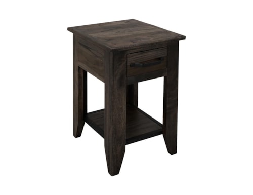 Transitional 1-Drawer Chairside Table with Open Shelf