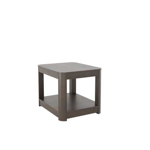 Casual 21" x 27" Rectangular End Table with Open Shelf