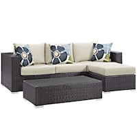 3 Piece Outdoor Patio Sofa Set